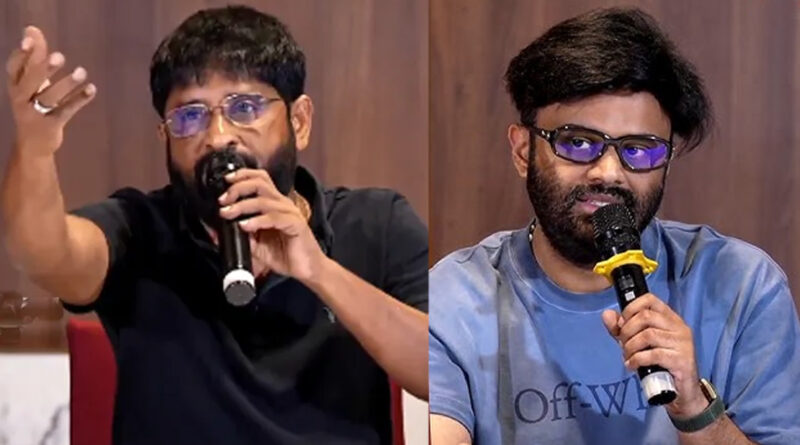 Tollywood producers Naga Vamsi and Mythri Ravi Shankar addressing the media regarding single screen percentage issue