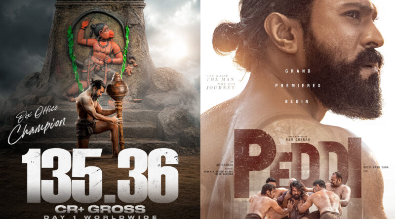 HKBngVUbMAArg1z.jpg - Peddi Day 1 worldwide gross collection official poster showing 135.36 CR+